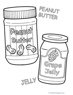 Peanut Butter and Jelly Coloring Page
