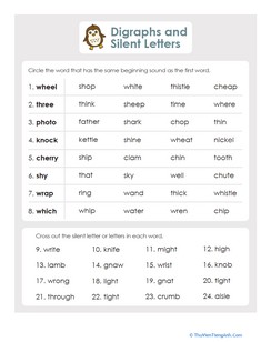 Phonics Review: Digraphs and Silent Letters