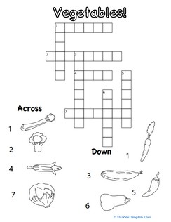 Picture Crossword: Vegetables