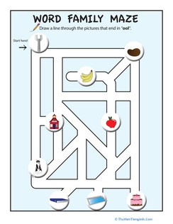 Picture Word Maze: “-ool”