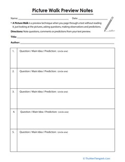 Picture Walk Preview Notes