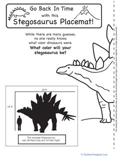 Stegosaurus Activity Placemat