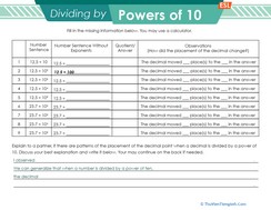 Powers of 10: Division (ESL Version)