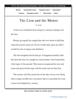 Punctuation: The Lion and the Mouse