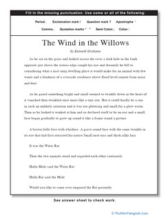 Punctuation: The Wind in the Willows