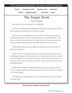 Practice Punctuation with the Jungle Book