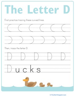 Practice Tracing the Letter D