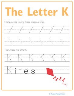 Practice Tracing the Letter K