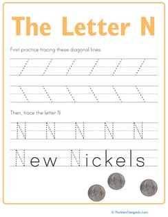 Practice Tracing the Letter N