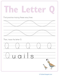 Letter Q Tracing Practice