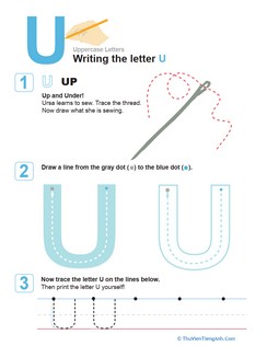 U is for Up! Practice Writing the Letter U