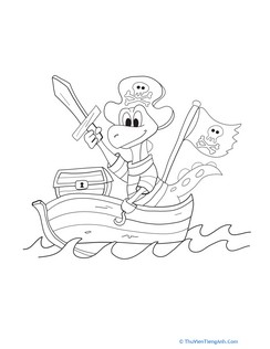 Prehistoric Pirate Coloring Page