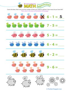 Preschool Math: Take Away the Bees