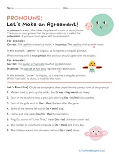 Pronouns: Let’s Make an Agreement