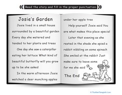 Punctuate the Story: Josie’s Garden