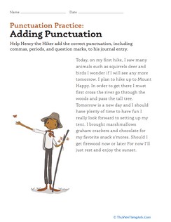 Punctuation Practice: Adding Punctuation