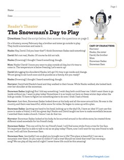 Reader’s Theater: The Snowman’s Day to Play