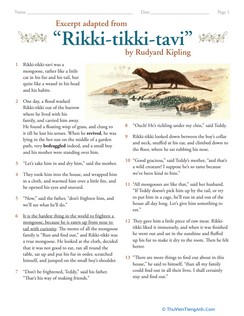 Reading Comprehension: Rikki-tikki-tavi
