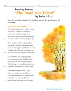 Reading Poetry: The Road Not Taken