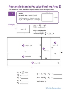 Rectangle Algebra: Find the Total Area I