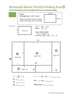 Rectangle Algebra: Find the Total Area II