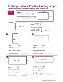 Rectangle Algebra: Find the Missing Length