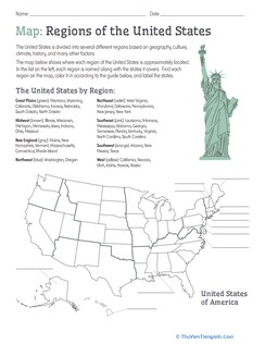 Map: Regions of the United States