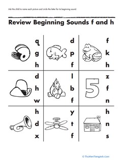 Review Beginning Sounds F and H