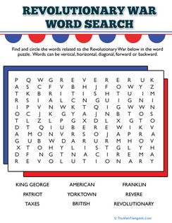 Revolutionary War Word Search