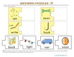 Rhyming Words Puzzle #12