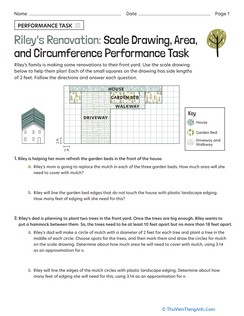Riley’s Renovation: Scale Drawing, Area, and Circumference Performance Task
