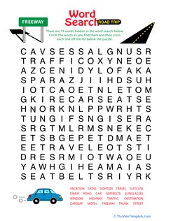 Word Search for Kids: Road Trip