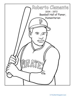 Roberto Clemente Coloring Page
