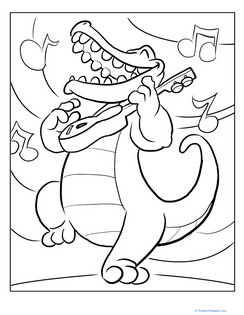 Rockin Croc Coloring Page