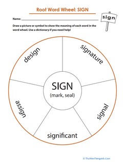 Root Word Wheel: Sign