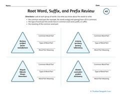 Root Word, Suffix, and Prefix Review #2