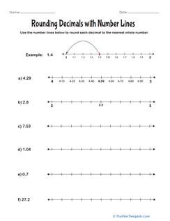 Rounding Decimals with Number Lines