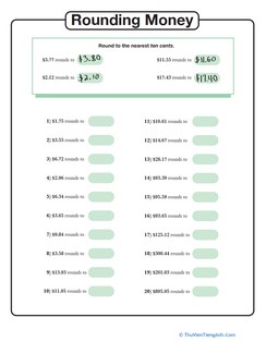 Rounding to the Nearest Ten Cents