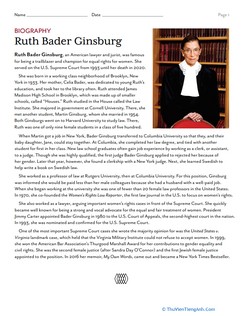 Ruth Bader Ginsburg Biography