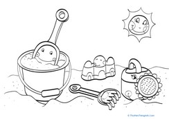 Sand Toys Coloring Page