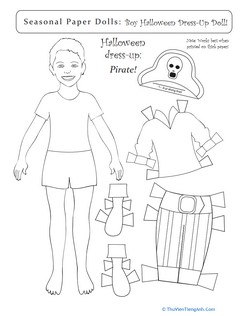 Seasonal Paper Dolls: Boy Halloween Dress-Up
