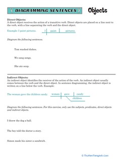 Sentence Diagramming: Objects