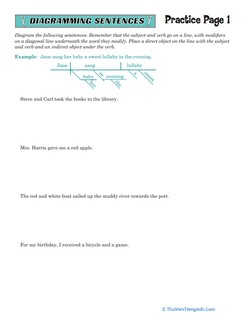 Sentence Diagramming Practice #1