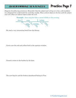 Sentence Diagramming Practice #7