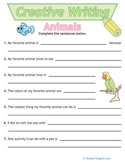 Sentence Writing: Animals