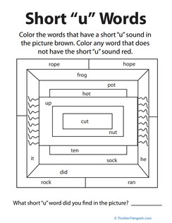 Short “U” Sounds Color Puzzle