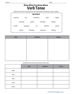 Show What You Know About Verb Tense