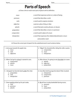 Show What You Know About Parts of Speech