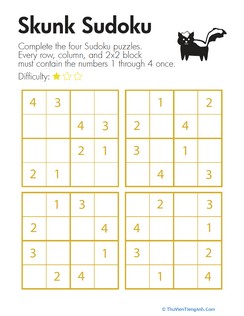 Sudoku for Beginners: Skunk