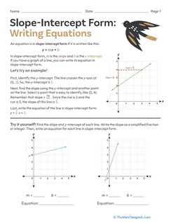 Slope-Intercept Form: Writing Equations